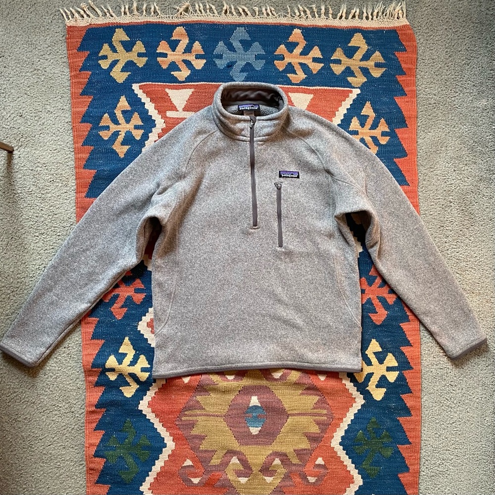 Patagonia gray quarter-zip fleece pullover